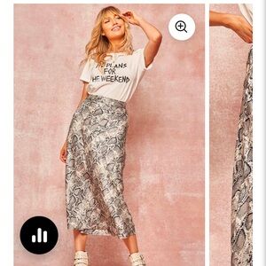 SugarLips snake print silky feel skirt